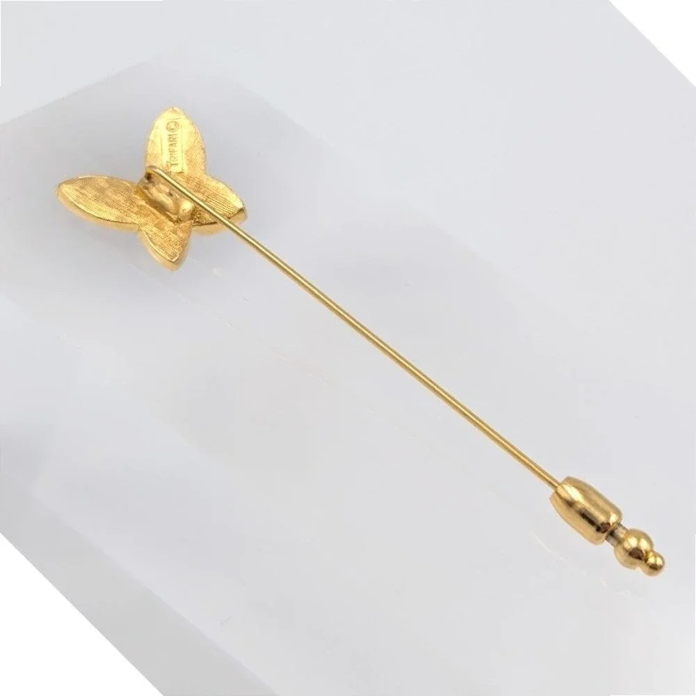 Vintage Crown Trifari Butterfly Stick Pin‎ Gold Tone Dainty Minimalist Spring